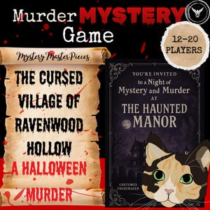 Halloween Murder Mystery Spiel zum Ausdrucken | 20 Spieler Gothic Whodunnit Party Spiel | Gruseliges Dinner Party Spiel | Gruseliges Murder Spiel zum Ausdrucken