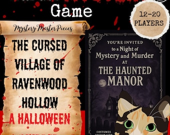Halloween Murder Mystery Game Printable | 20 Player Gothic Whodunnit Party Game | Spooky Dinner Party Game | Scary Printable Murder Game