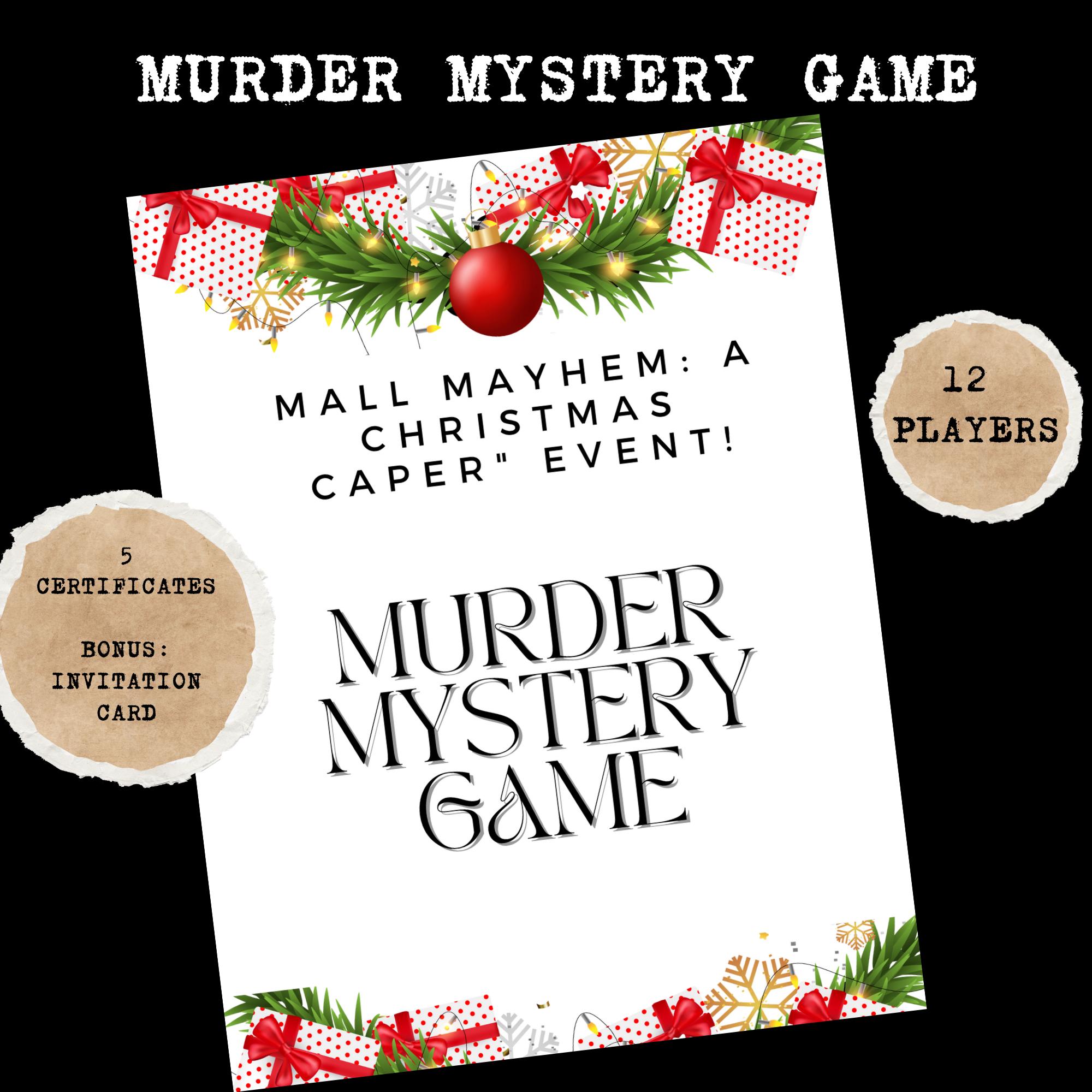 Murder Mystery Game: Christmas Theme Murder Game With Invites, Clues, Certificates and Secrets. Murder in the Mall 12 Players - Etsy for Free Printable Christmas Mystery Games
