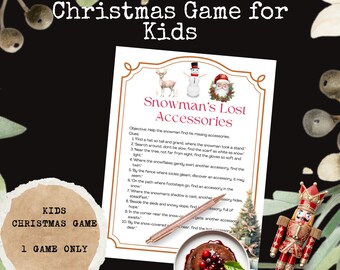 Christmas Scavenger Hunt Game: Snowman&#39;s Lost Accessories (PDF)