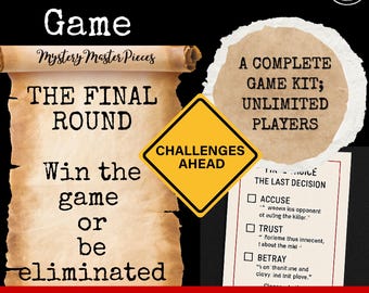Printable Thriller Party Game: Survival Logic, Elimination Challenge (Digital Download)