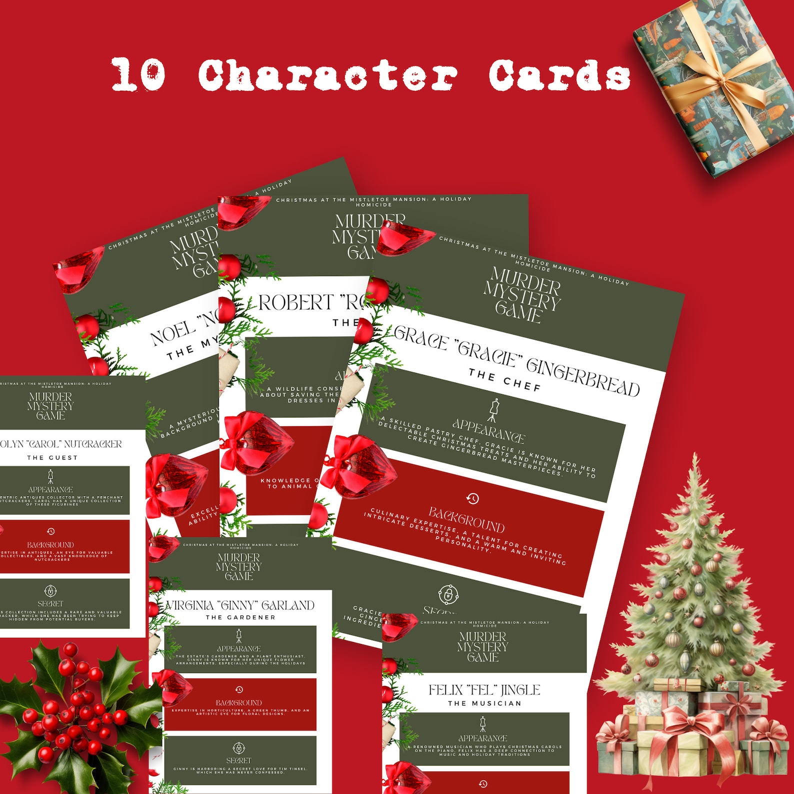 Murder Mystery Game Printable Murder Mystery Game: Christmas Theme ...