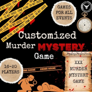 Customised Murder Mystery Game|Personalized Party Games | Clue Game | Murder Mystery Games Birthday Party Game |16-20 Players Party Game DIY