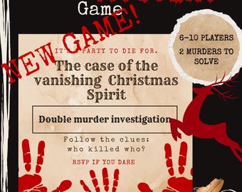 Santa's Workshop Murder Mystery Game, Christmas Spirit Murder Mystery, Xmas Investigation Case, Xmas Game for 6-10 Players, Xmas Party Game