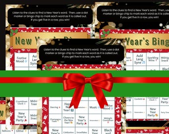 New Year's Eve Bingo Game Party Printable (8) - Etsy
