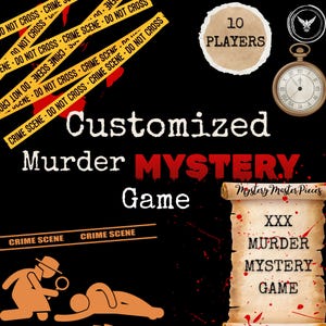 Customized Murder Mystery Game - Personalized Mystery Party Game, Custom Game Night Fun, Unique Dinner Party Experience, 10 Player Game