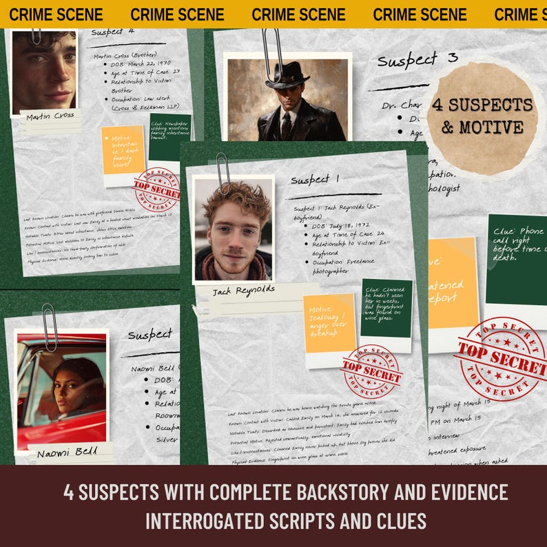 Cold Case Murder Mystery Game Printable – Solve a 1990s Crime Case ...