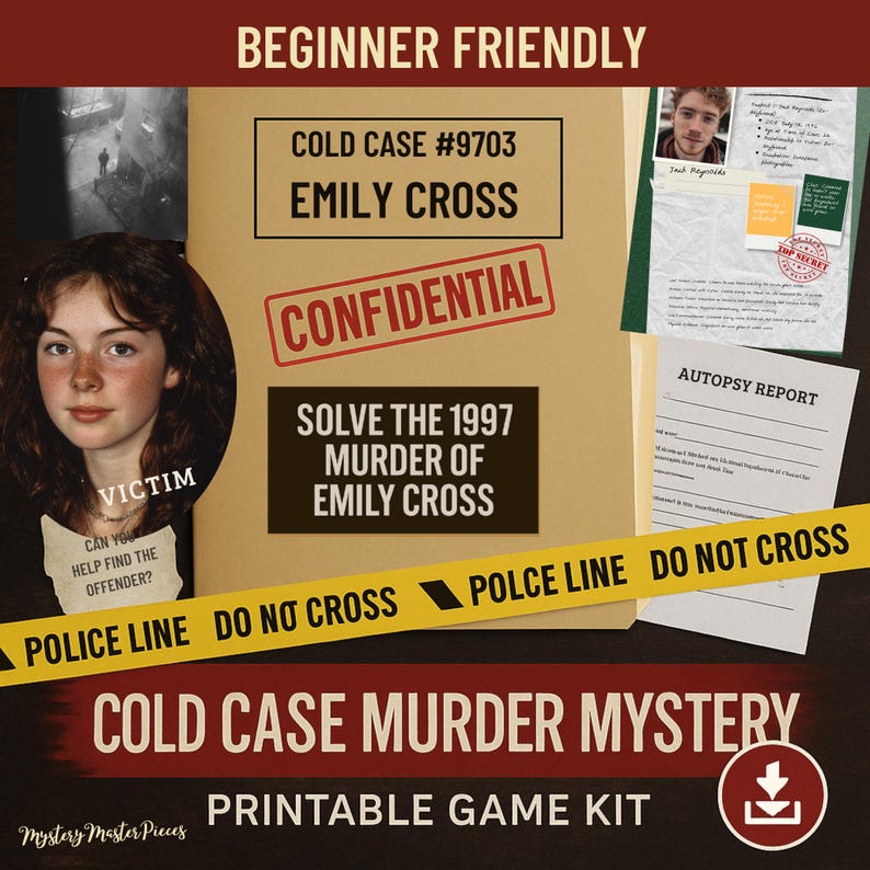 Cold Case Murder Mystery Game Printable – Solve a 1990s Crime Case ...