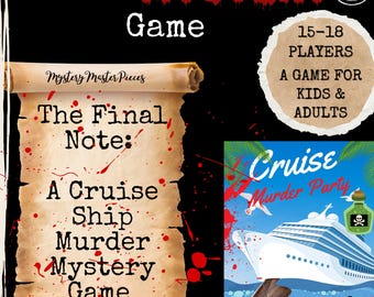 Juego de misterio de asesinato en un crucero: 18 jugadores, mayores de 10 años, juego de misterio de asesinato para fiestas, juego de fiesta para niños, juego de asesinato de caso sin resolver en un crucero
