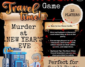 Juego de misterio de asesinato con viajes en el tiempo, juego de investigación de asesinatos, juego de fiesta divertido, juego de fiesta familiar, juego de asesinato en la oficina, juego de fiesta de cumpleaños