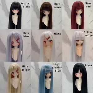 1/3, 1/4, 1/6 Retro Style Wig for BJD Dolls, 9 Colors SD Msd Yosd Girl Size from 15.5cm to 23cm, Soft, Medium and Long Straight Hair, Gift