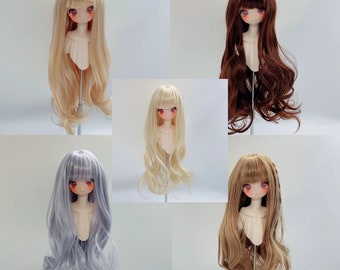 1/3, 1/4, 1/6 Wig for BJD Dolls, 5 Colors SD Msd Yosd Girl Size from 15.5cm to 23cm, Soft Tone Long Curly Hair Silk Braid, Gift for BJD Doll