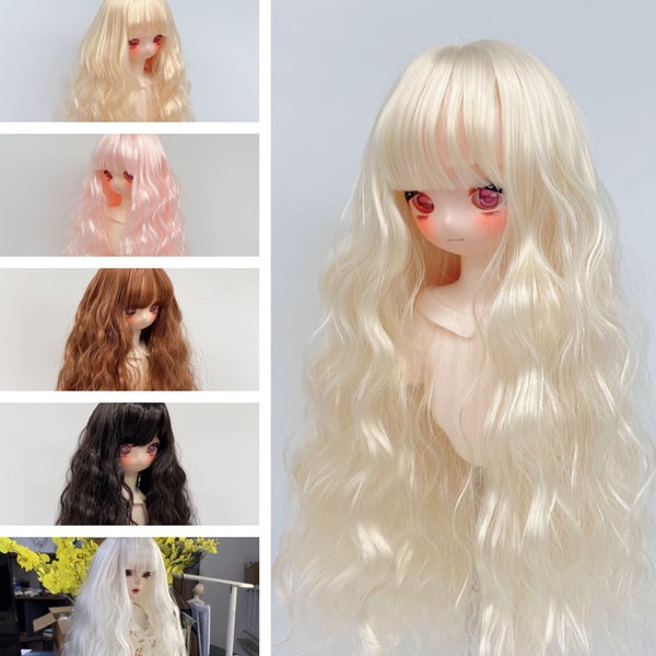 1/3, 1/4, 1/6 Retro Style Wig for BJD Dolls, 6 Colors SD Msd Yosd Girl Size from 20cm to 38cm, Soft, Wool Curly Wig, Bear Sister Giant Doll