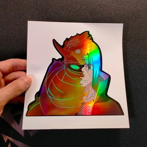 Red Susanoo Holographic Aufkleber Anime Aufkleber |Laptop, Auto, Journal, Tagebuch, Scrapbook, Planer, Notebook, Skateboard, dekorativer Aufkleber