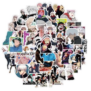Pacote de adesivos de anime JJk 50 peças | Laptop, telefone, diário, diário, álbum de recortes, planejador, caderno, skate, adesivos decorativos