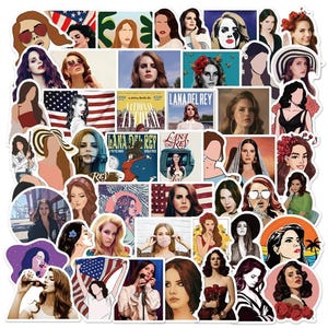 50-delig Lana Del Rey-stickerpakket | Laptop, telefoon, dagboek, dagboek, plakboek, planner, notitieboekje, skateboard, decoratieve stickers