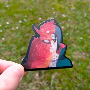 Adesivo de animação 3D Susanoo vermelho | Adesivos decorativos para laptop, celular, diário, agenda, álbum de recortes, planejador, caderno, skate