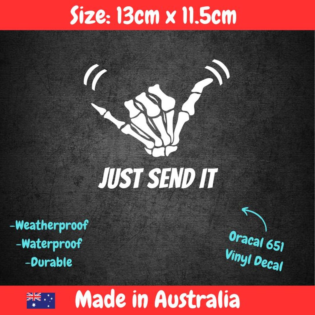 Justsendit Slap Sticker Just Send It Skeleton Vinyl Stickers | JDM Inspired Car Bumper ...