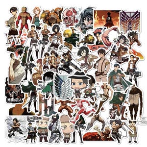 Lot de 50 autocollants AOT Anime | Ordinateur portable, téléphone, journal, agenda, scrapbooking, agenda, carnet de notes, skateboard, autocollants décoratifs