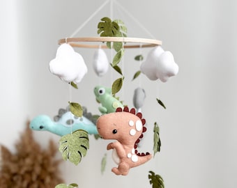 Handmade Dino and Gecko Nursery Mobile - Unique Baby Gift