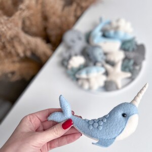 Whale Boy Mobile, Ocean Nursery Decor, Blue Nursery Mobile, Ocean Baby Mobile zdjęcie 4