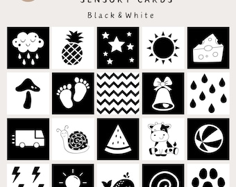 Monochrome Visual Stimulation Flashcards - 54 Baby Learning Tools