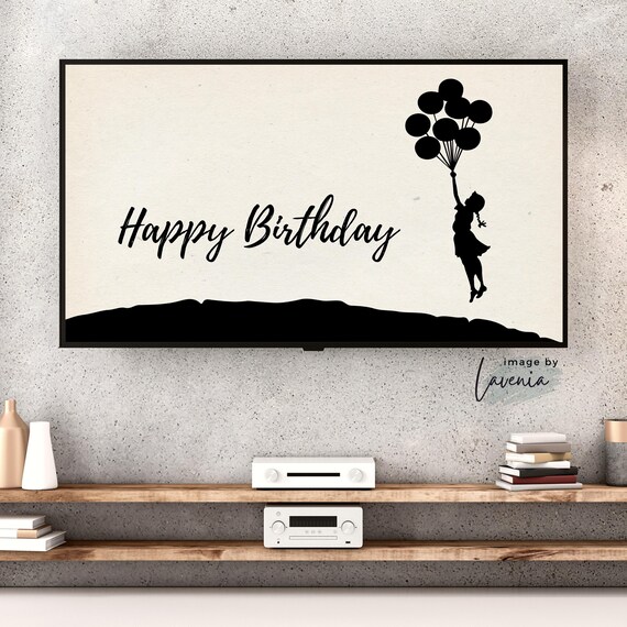 「#期間限定」のおすすめ人気ランキング TV, Frame Samsung Happy Floating Banksy Art, Birthday クラフト・布製品
