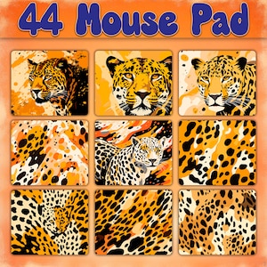 Leopard Mouse Pad Sublimation Design Bundle, Mouse Pad Template, Leopard Mouse Pad Sublimation Designs