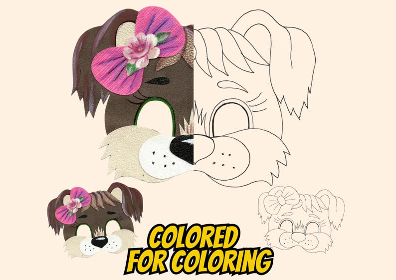 Dog Color Mask Printable Mask Brown Dog, Brown Mask, Printable Masks Animals ...