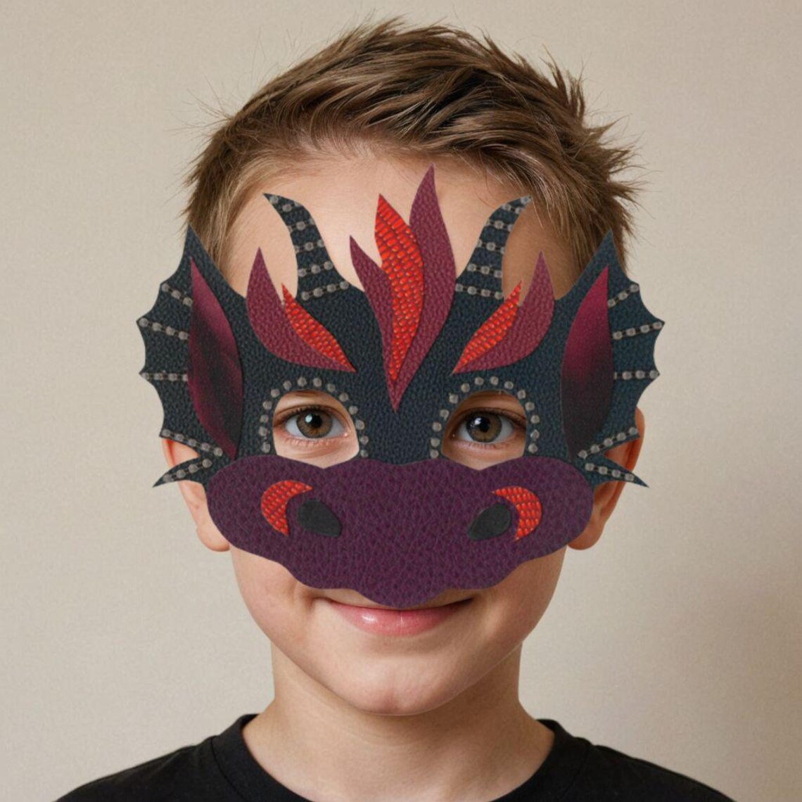 Printable Mask Dragon, Dragon Mask, Printable Masks Animals, Christmas
