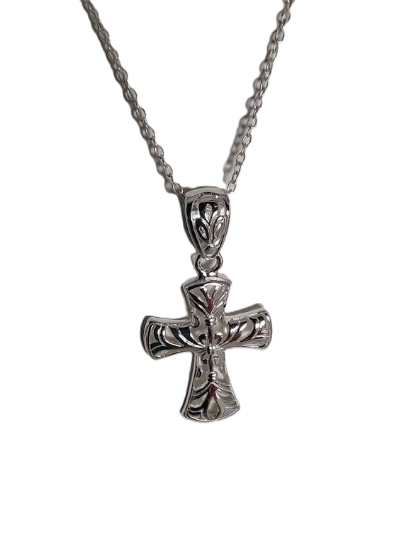 Necklace, Cross, Cross Necklace, Silver Cross Nec… - image 1