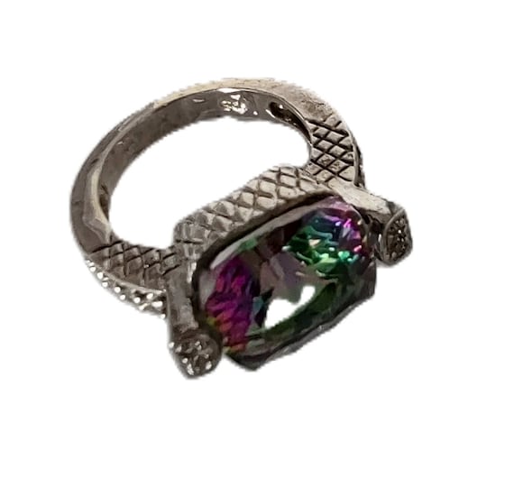 Mystic Topaz Ring, Solid Sterling Silver Ring, 925 Jewelry, Topaz Jewelry, Sterling Silver Jewelry, Silver Ring, Statement Ring