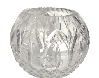 Crystal, Crystal Bowl, Crystal Rose Bowl, Crystal Vase, Crystal Dish, Crystal Candy Bowl, Vintage Crystal, Crystal Potpourri Bowl, Vase