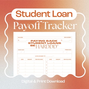 Tracker del debito del prestito studentesco Stampa stampabile Download digitale