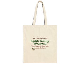 Personalized Smith Family Lake Weekend Tote Bag | Custom Canvas Getaway Bag