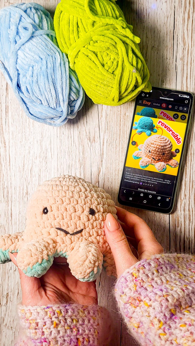 Reversible Octopus Crochet Pattern – Cute Plush Amigurumi Toy, Easy PDF ...