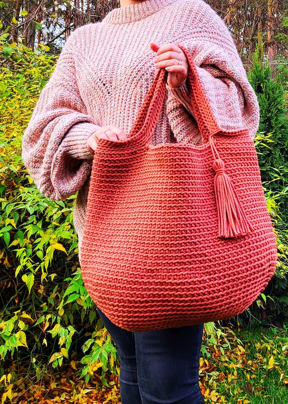 Kaya Bag Crochet Tote Pattern, XL Market Bag, Beginner Friendly (PDF)