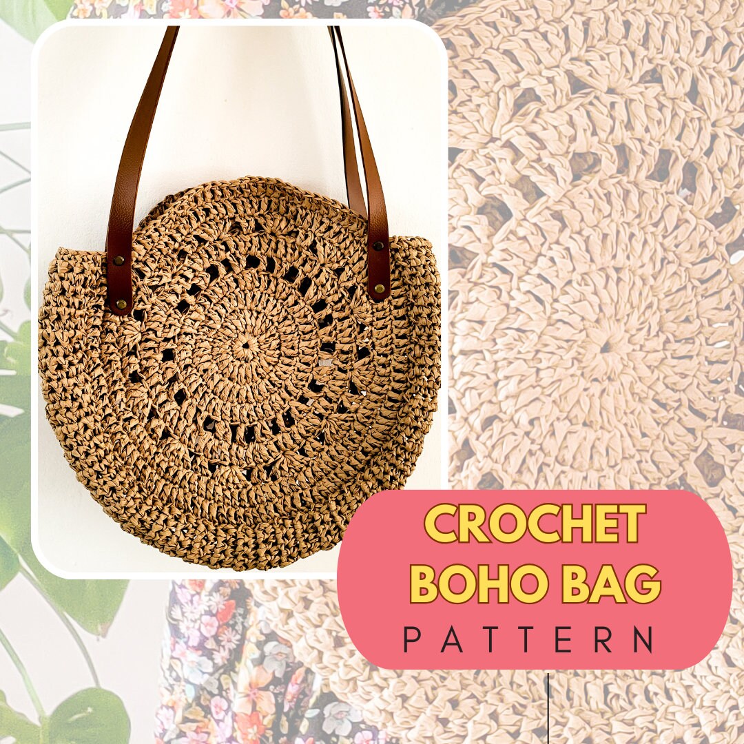 Crochet Boho Raffia Bag Pattern, Easy Digital PDF (with Video) - Etsy