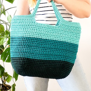 Crochet bag pattern tote, handmade diy crochet bag instruction step by step pattern, digital download pdf shopper bag, market bag, Beach bag