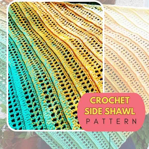 Crochet shawl pattern, easy to follo crochet triangle shawl instruction with video tutorial.