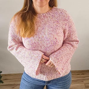 Basic Crochet Sweater Pattern - Lightweight & Soft Mohair Blend Pullover, Easy Cozy Crochet PDF for Confident Beginners