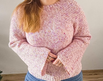 Mohair Blend Crochet Sweater Pattern – Easy Beginner Pullover (PDF Pattern)