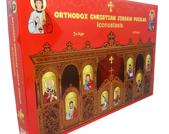 Large Orthodox Children Jigsaw Puzzle, Family Puzzle Game, Orthodox Icon Puzzle, Christian Puzzle, Cardboard Puzzle, Kids Religious Games