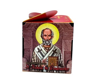 Cube Puzzle St. Nicholas the Wonderworker: Educational Folding Game for Kids