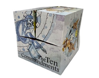 Cube Puzzle Ten Commandments: Educational Folding Game for Kids