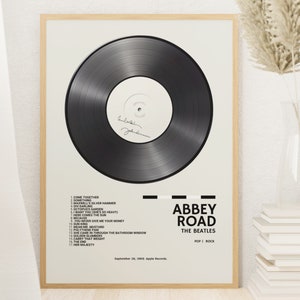 Vinyl record impression, The Beatles abbey road album digital print, vinyl print of the abbey road album by The Beatles music lovers