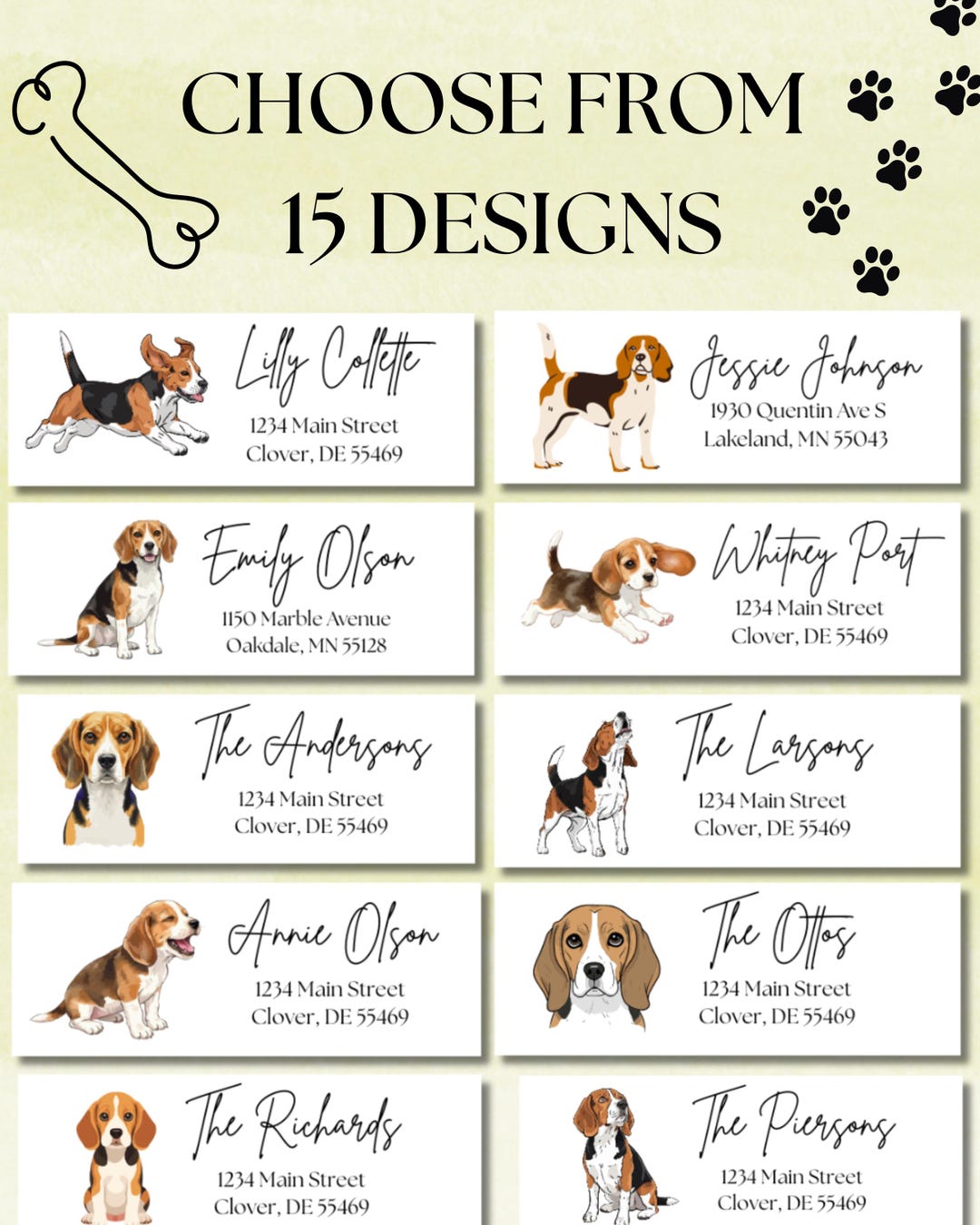 Custom Beagle Return Address Labels: Personalized Stickers - Mailing ...