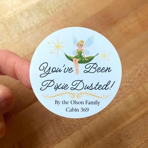 Adesivos com Pó de Fada | Você foi Encantado com Pó de Fada | 12 Etiquetas Brilhantes de 5 cm | Etiquetas para Presentes Surpresa de Fada | Surpresa na Vizinhança | Atos de Bondade