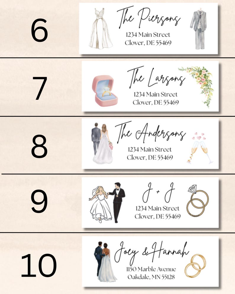 Custom Wedding or 'save the Date' Return Address Labels: Personalized ...