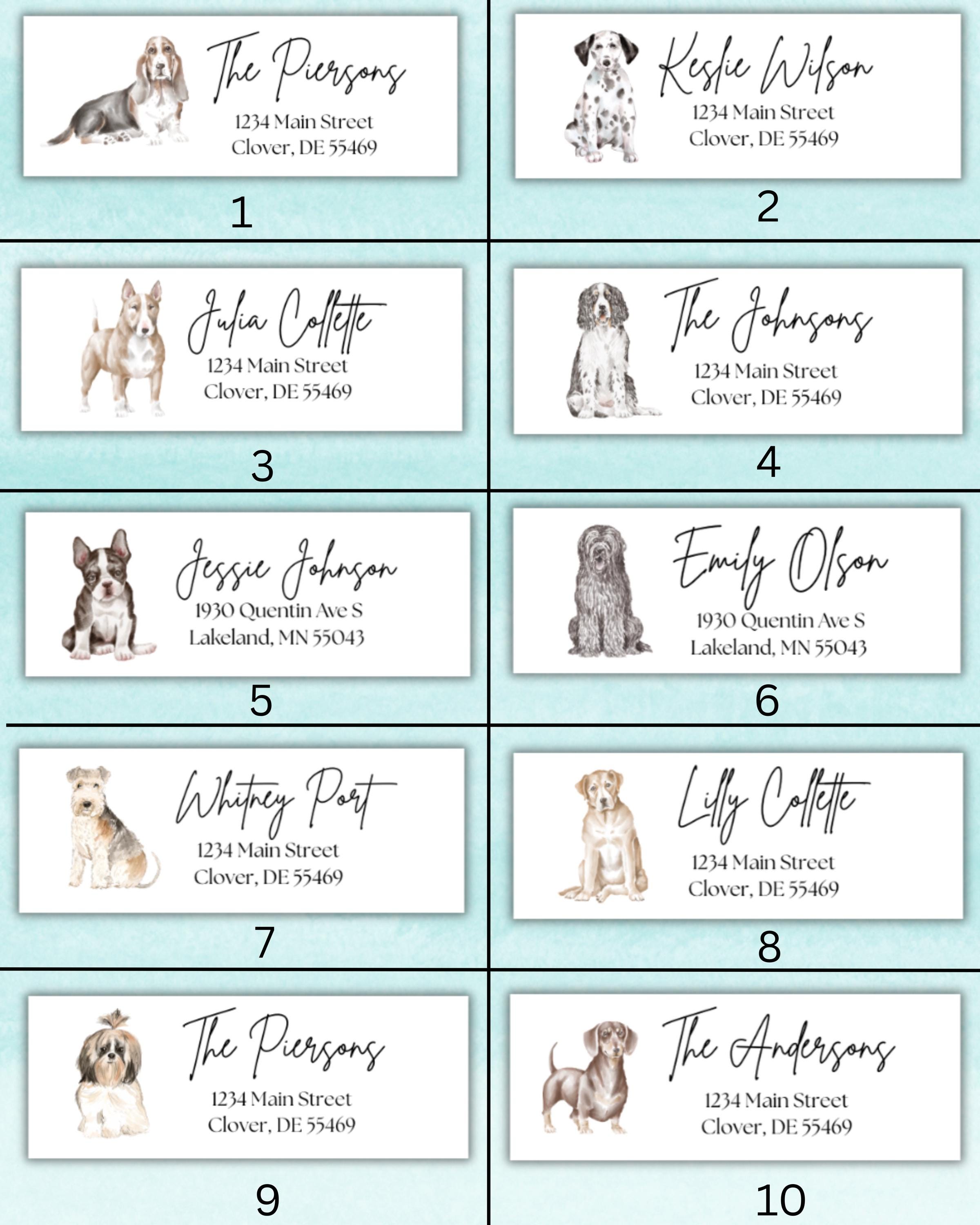 Custom Dog Breed Return Address Labels: Personalized Stickers - Mailing ...